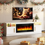 Bossin 70 Fireplace TV Stand With 36 Electric Fireplace For TVs Up To 80 - 16-Color LED Lights