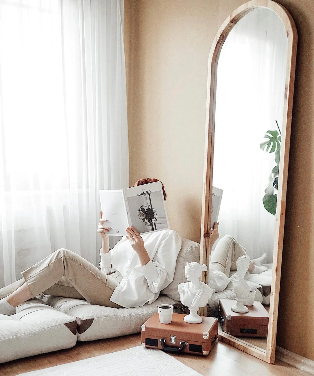 Atelier Del Sofa 1-Seat Teddy Sofa Bed, Cream, 80 cm x 70 cm x 60 cm, Seat Height 24 cm, Bed Length 160 cm - Fold Teddy