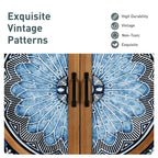 Vintage Storage Accent Cabinet With Drawers, Blue And White, 32 in L x 14.96 in W x 33.66 in H