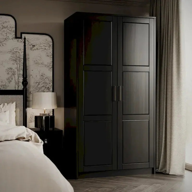 Palace Imports 2-Door Solid Wood Wardrobe Armoire, 37.75 W x 72 H x 23.75 D - Urban