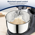 Camic Stand Mixer, 4.2QT + 5.3QT Stainless Steel Bowls, 10 Speeds - Grey