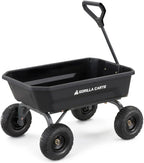 Poly Dump Garden Cart With No-Flat Tires, 7 Cubic Feet, 1200-Pound Capacity, Black - 7GCG-NF