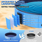 Totiro Foldable Dog Swimming Pool, 120in x 20in, PVC, Blue