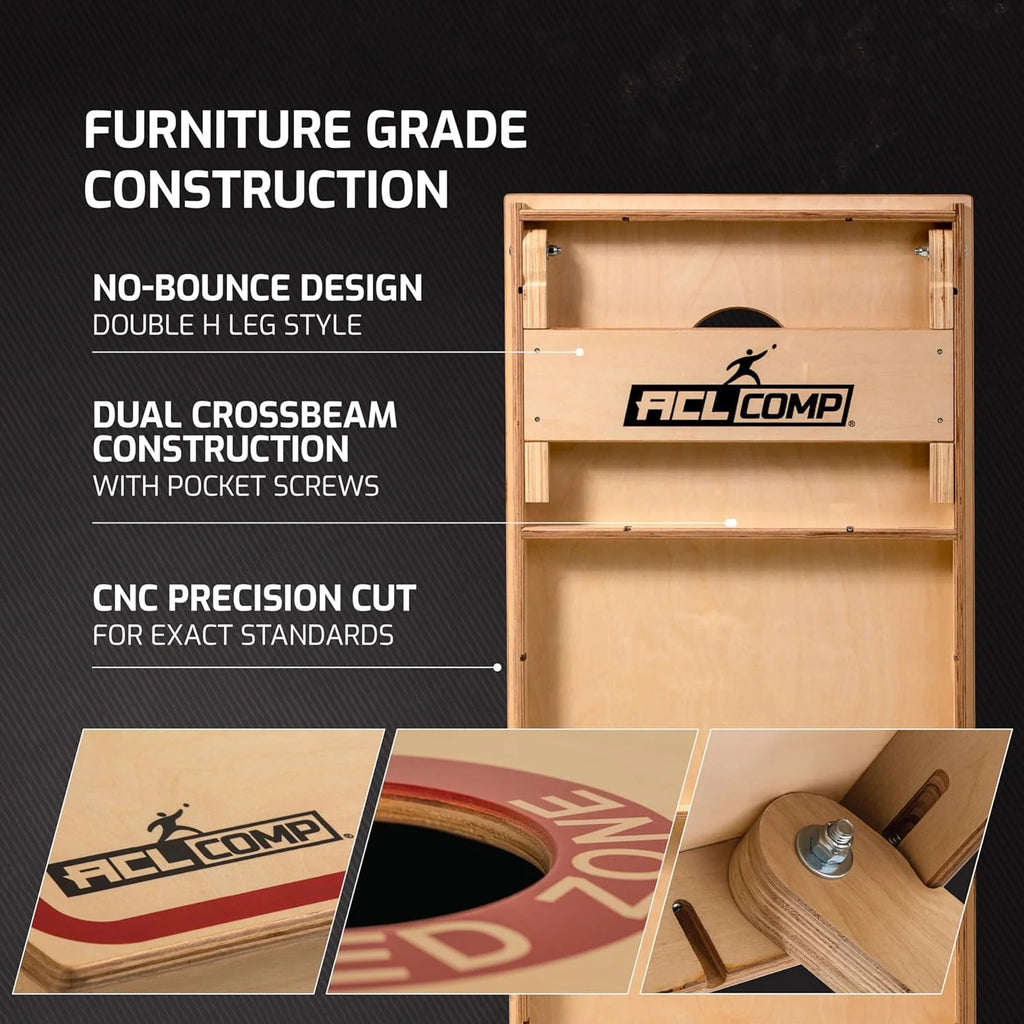 ESCALADE ACL Official 2x4 Regulation Cornhole Boards, Solid Wood, Brown
