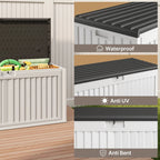 Asofer Resin Deck Box, 100 Gallon, Beige/Brown, 50.4in L x 24.8in W x 25.2in H