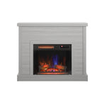Shiplap Wall-Mounted Electric Fireplace Mantel, 52 inch, 28 Inch Insert, 3D Flame Effect