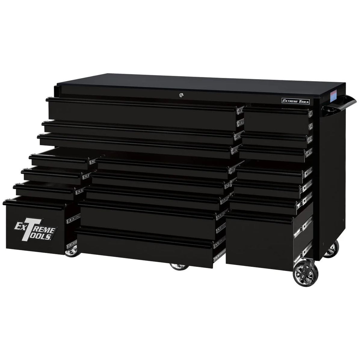 Extreme Tools 72-in x 30-in 19-Drawer Roller Cabinet With 250 lb Drawer Slides - RX723019RC-250