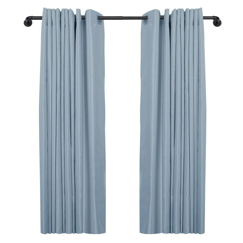 1 Inch Industrial Wrap-Around Curtain Rods, Matte Black, 28-48 in, 48-86 in, 86-120 in