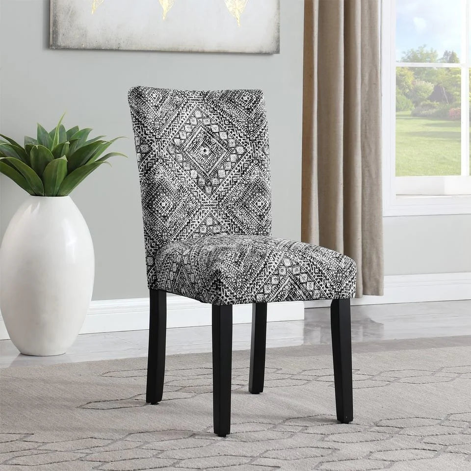 Set Of 2 Upholstered Parsons Dining Chairs, 38 in H x 19 in W x 23.5 in D