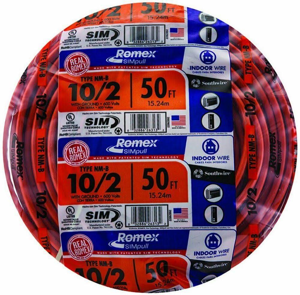 Romex 10/2 With Ground Residential Indoor Cable