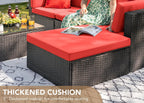 Devoko 5-Piece Outdoor Sectional Patio Sofa Set With Cushions And Glass Table - Beige