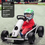 Electric Go-Kart For Kids Ages 8-12, 24V 9Ah Battery, Dual 300W Motors