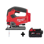 Milwaukee M18 FUEL 18-Volt Lithium-Ion Brushless Cordless D-Handle Jig Saw With M18 5.0 Ah Battery - 2737-20-48-11-1850
