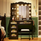 Makeup Vanity With 3 Lighting Colors, 2 Shelves And 5 Drawers - 57.2 H x 37.4 W x 15.7 D