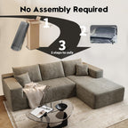 Settab Modular Sectional Sofa, 2 Seater Left-Facing Chaise, Black, 68.9 inch D x 107.5 inch W x 36.3 inch H