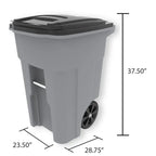 Toter 48 Gallon Trash Can With Smooth Wheels And Lid - ANA48-51406