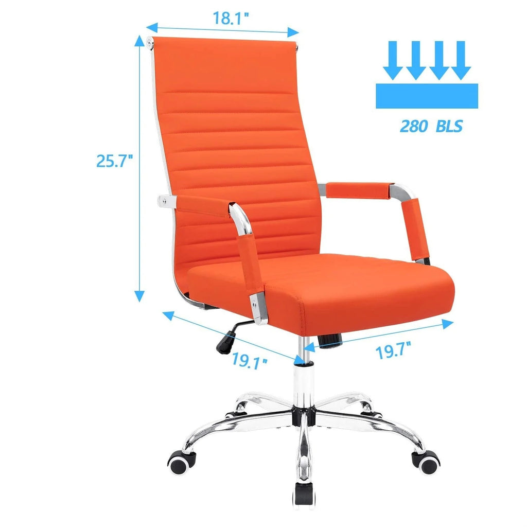 Ergonomic High-Back Office Chair With PU Leather Upholstery And 360-Degree Swivel