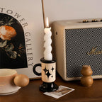 Glazed Ceramic Decorative Vase And Candle Holder Set