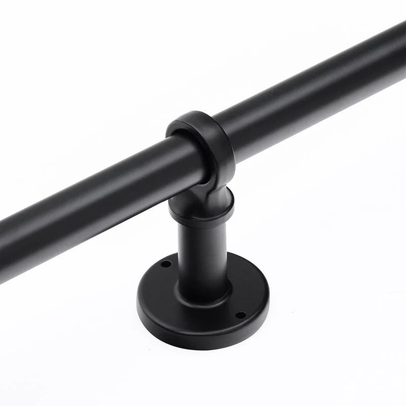 1 Inch Industrial Wrap-Around Curtain Rods, Matte Black, 28-48 in, 48-86 in, 86-120 in