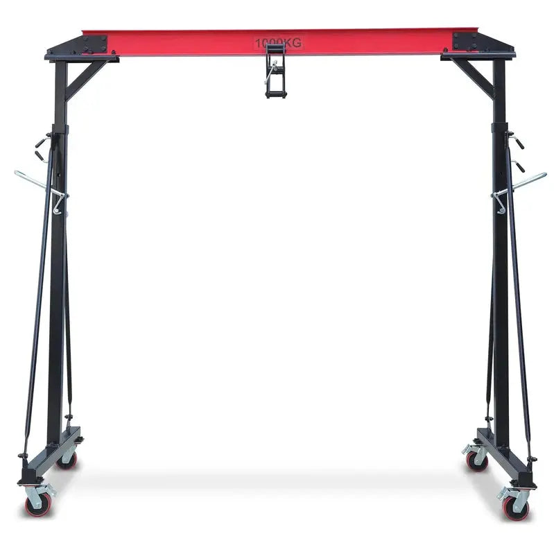 GARVEE Adjustable 1-Ton Portable Gantry Crane, 2200-Lb Capacity, 96.5-143.7 In Height