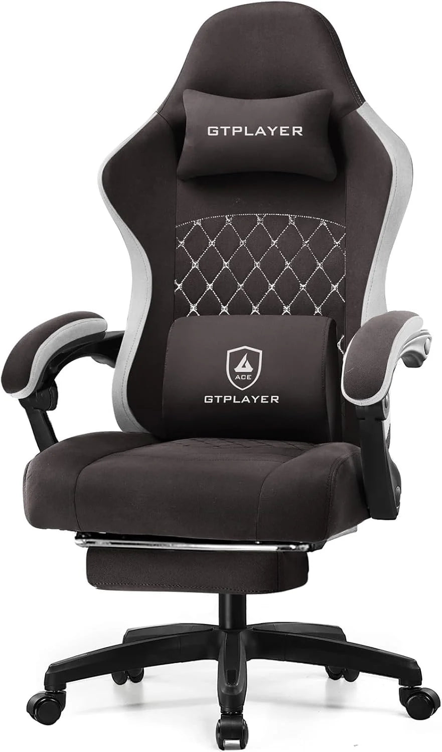 GTPLAYER Gaming Chair With Pocket Spring Cushion, Linkage Armrests And Footrest