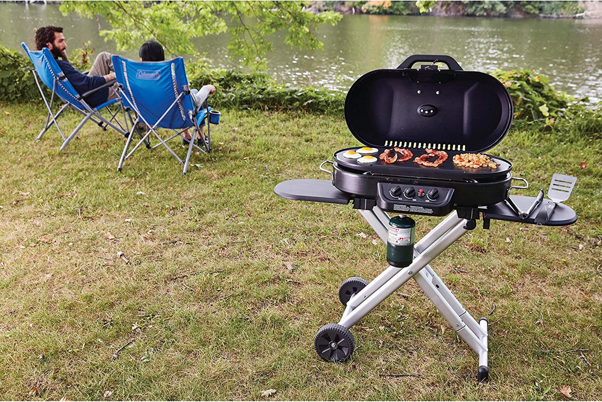 Portable Stand-Up Propane Grill, Black, 3 Burners - 285