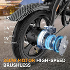 Jasion 14 Inch Folding Electric Bike, 21 Mph, 500W Peak Motor, 270Wh Battery - EB3