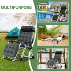 NAIZEA Zero Gravity Lawn Recliner Chairs, 2 Pack, Black