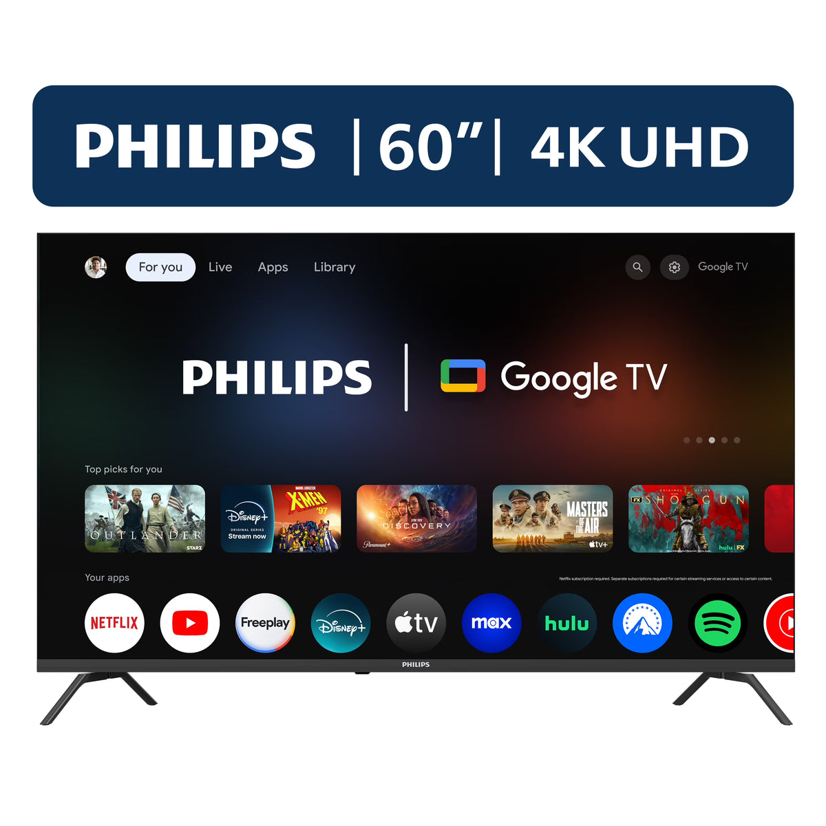 Philips 60in Class 4K Ultra HD Google Smart LED TV - 60PUL7555/F7