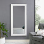 Full Length Oversized Rectangle Wall Mirror With Smooth Faux Wood Frame