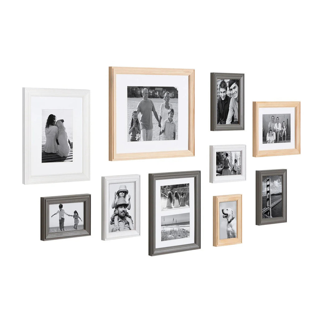 10-Piece Wood Gallery Wall Picture Frame Set - 11 x 14 in