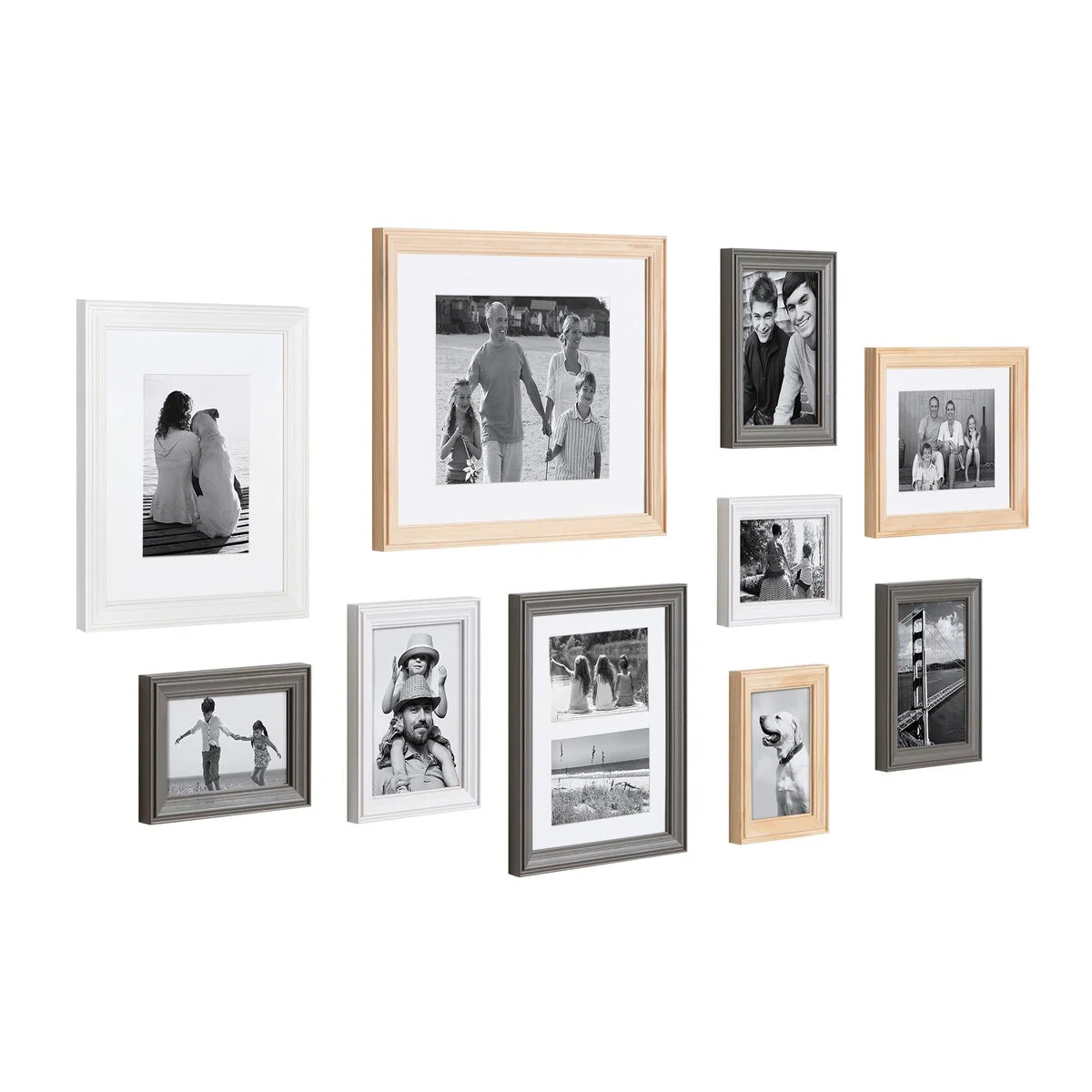 10-Piece Wood Gallery Wall Picture Frame Set - 11 x 14 in