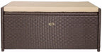 Barton Rattan Style Outdoor Storage Bench, 60-Gallon, Brown - With Seat Cushion