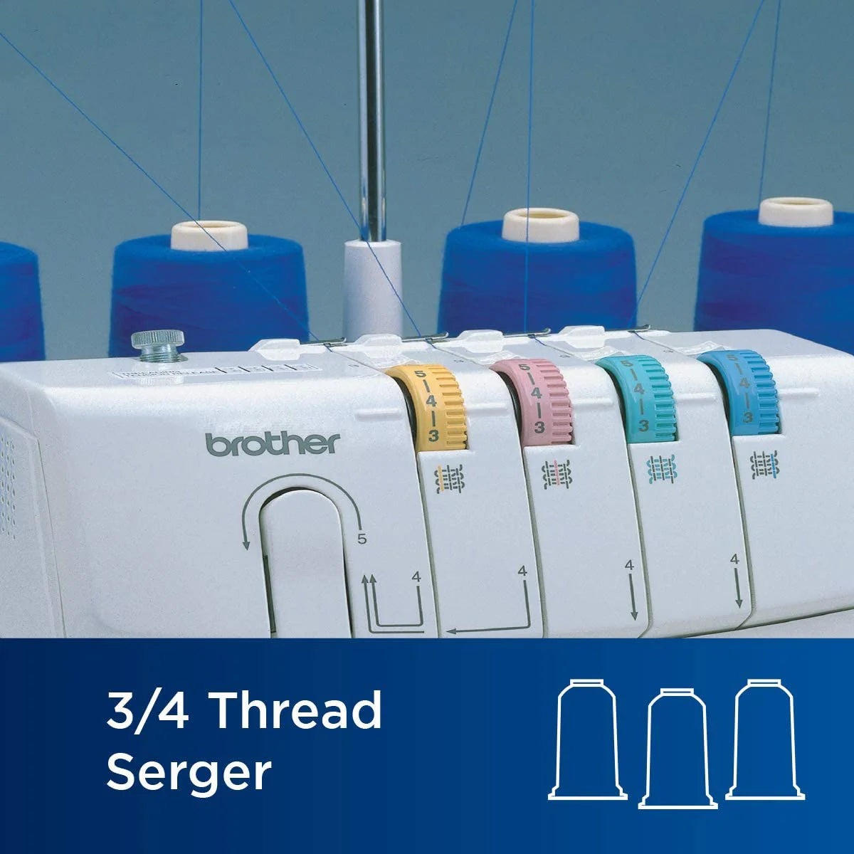 Brother 3/4 Thread Serger Overlock Machine, 1300 Stitches Per Minute - 1034D