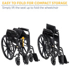 Drive Medical Silver Sport 1 Wheelchair With Full Arms And Swing Away Removable Footrest