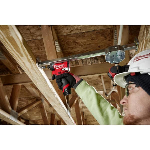 Milwaukee M12 FUEL 12V 3/8 in Ratchet & 1/4 in Impact Driver 2-Tool Kit - 3453-20, 2567-20, 48-11-2420, 48-59-2401