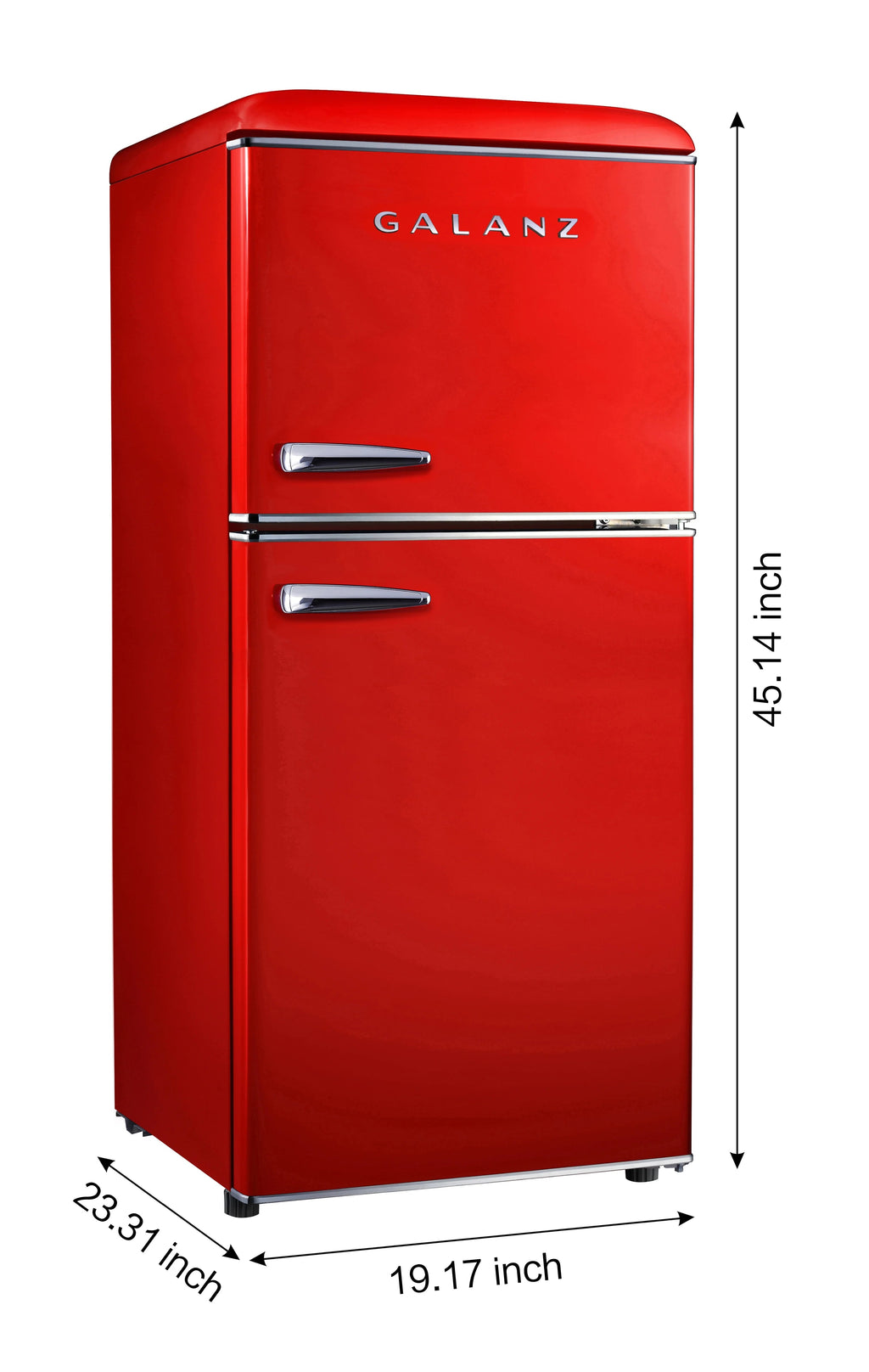 Galanz Retro Two-Door Refrigerator 4.0 cu ft - Red