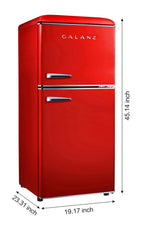 Galanz Retro Two-Door Refrigerator 4.0 cu ft - Red