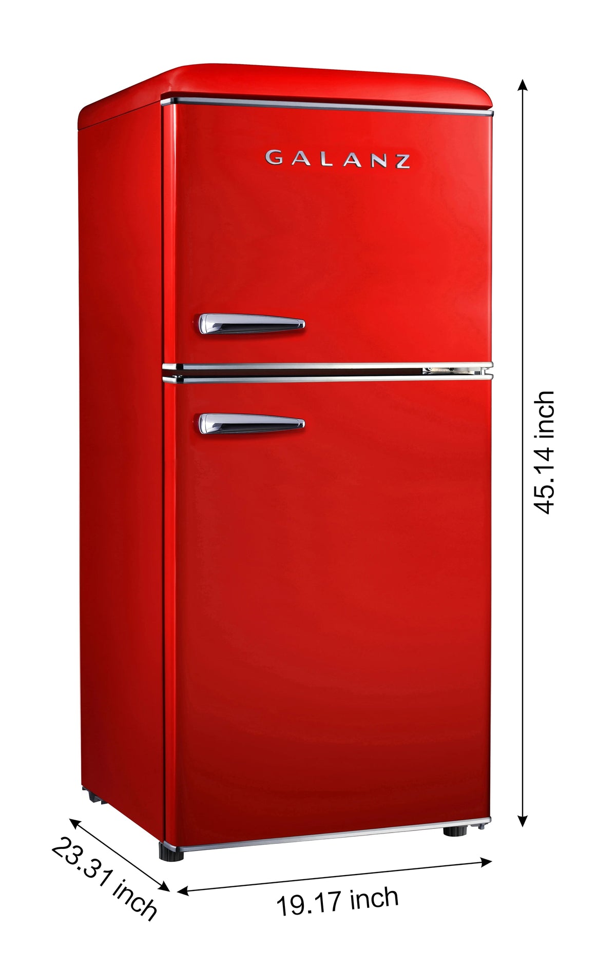 Galanz Retro Two-Door Refrigerator 4.0 cu ft - Red