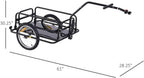 Aosom Foldable Bike Cargo Trailer, 80 lbs Capacity, 16 inch Wheels, Black - With Hitch