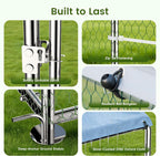Metal Walk-In Chicken Run Cage With Waterproof Anti-Ultraviolet Cover, 19.6' L x 9.8' W x 6.4' H