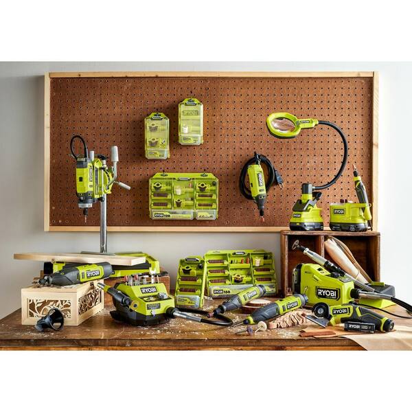 RYOBI ONE+ 18V Cordless 2-Tool Combo Kit With Rotary Tool Station, Glue Gun, 2.0 Ah Battery And Charger - PCL480 P307