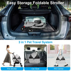 iMounTEK 4-Wheel Foldable Pet Stroller With Removable Liner And Storage Basket - Gray