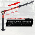 GRIPWAY Folding Truck-Mounted Crane With 110V Electric Hoist, 1100lb Capacity - 1100LB+110V Hoist