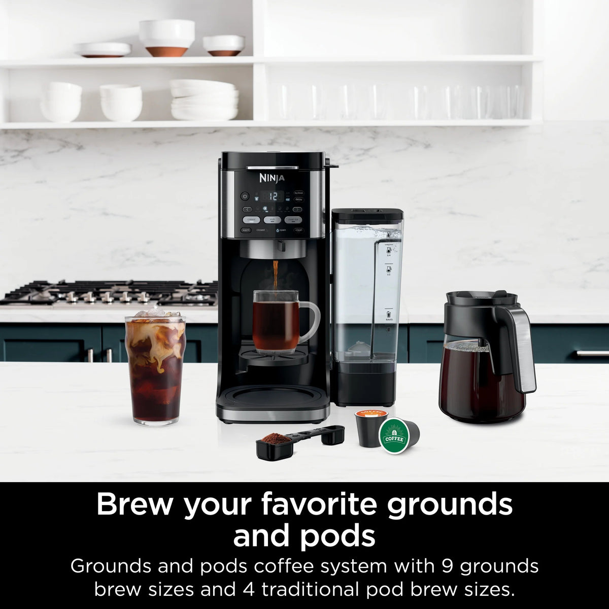 Ninja DualBrew Hot & Iced Coffee Maker, Single-Serve And 12-Cup Drip - CFP101