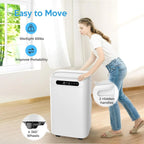 HUMHOLD Portable Air Conditioner 14000 BTU, 3-in-1 Cooling, Dehumidifier And Fan, White - HDPAC-10-B1