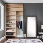 Full Length Oversized Rectangle Wall Mirror With Smooth Faux Wood Frame
