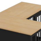 L Shape Corner Dog Crate Furniture For 2 Dogs, 58.7X41.1