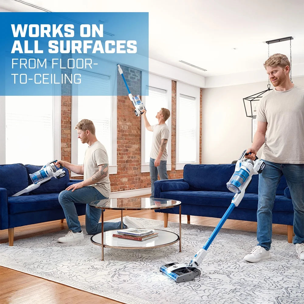 HART 20-Volt Dual Brushroll Stick Vacuum Kit With 4.0 Ah Lithium-Ion Battery