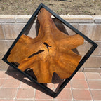 Live Edge Teak Wood Wall Sculpture - 31.4 x 16.9 x 2.36 in or 27.5 x 27.5 x 2.36 in